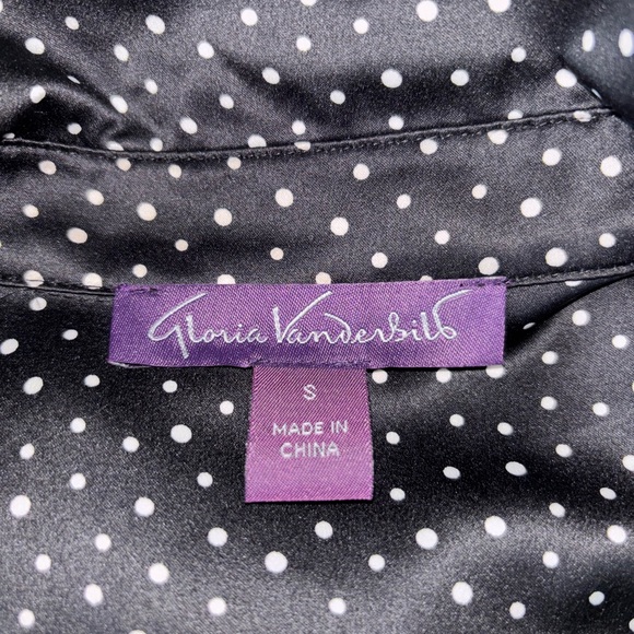 Gloria Vanderbilt Black and White Polka Dot women’s Shirt. - Picture 3 of 16